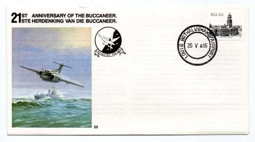 1986 RSA SA Air Force (SAAF) 21st Anniversary of the Buccaneer # 4210 /7 000 Commemorative Cover # 2