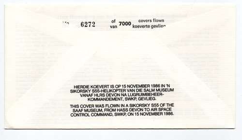1986 RSA SA Air Force (SAAF) 21st Anniversary: NADS # 6272 /7 000 Commemorative Cover # 27