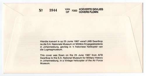 1987 RSA SA Air Force (SAAF) 1st SA Built Hawker # 3944 /7 000 Commemorative Cover # 30