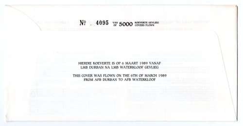 1989 RSA SA Air Force (SAAF) 50th Anniversary Hawker Hurricane # 4095/5000 Commemorative Cover # 35