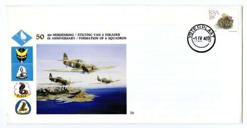 1989 RSA SA Air Force (SAAF) 50th Anniversary Formation of 6 Squadron # 4924/5000 Commemorative Cove