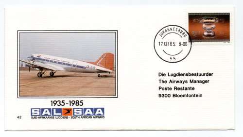 1985 RSA SAA The Douglas Dakota in Service with South African Airways: 1949 - 1970 Commemorative Cov