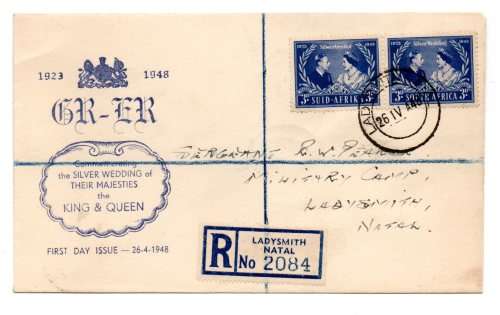 1948 RSA Commemorating the Silver Wedding of their majesties the King & Queen FDC 26.4.1948