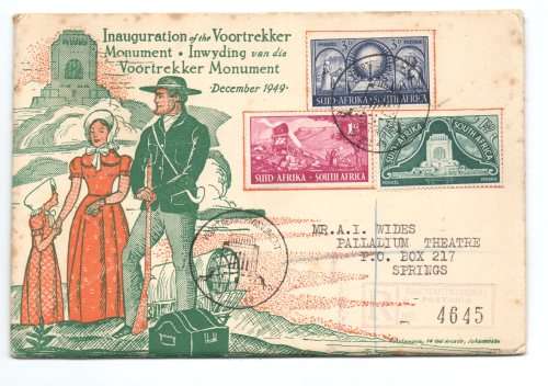 1949 RSA Inauguration of the Voortrekker Monument FDC