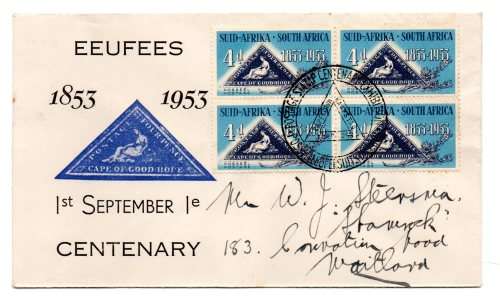 1953 RSA Centenary 1 September 1953 Commemorative Cover