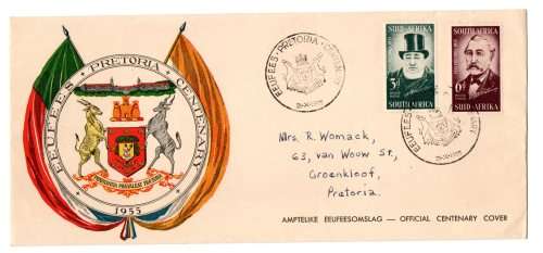 1955 RSA Pretoria Centenary Commemorative Cover