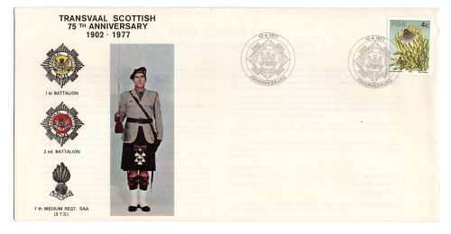 1977 RSA Transvaal Scottish 75th Anniversary Commemorative Cover