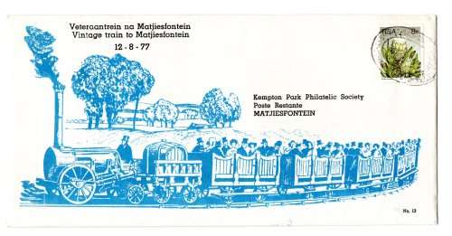 1977 RSA Vintage Train to Matjiesfontein Rail Letter Post #656 Commemorative Cover