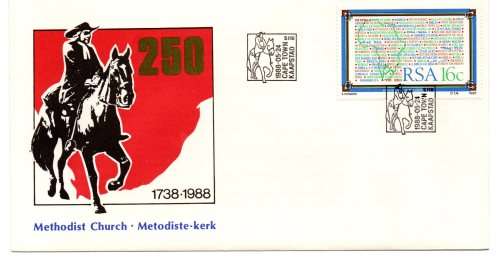 1988 RSA 250th Anniversary of the Methodist Church Commemorative Cover