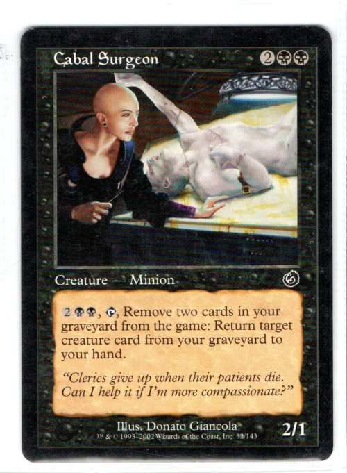 Magic The  Gathering 1993 - 2002 - Cabal Surgeon - Common - Torment