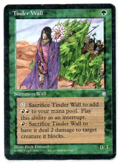 Magic The  Gathering 1995 - Tinder Wall - Common - Ice Age