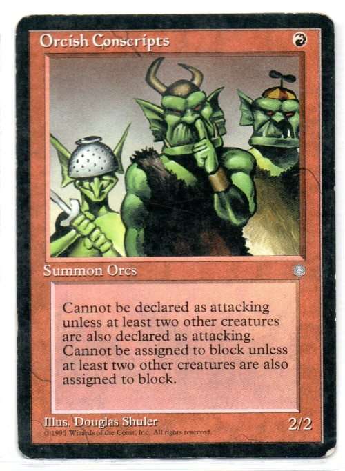 Magic The  Gathering 1995 - Orcish Conscripts - Common - Ice Age