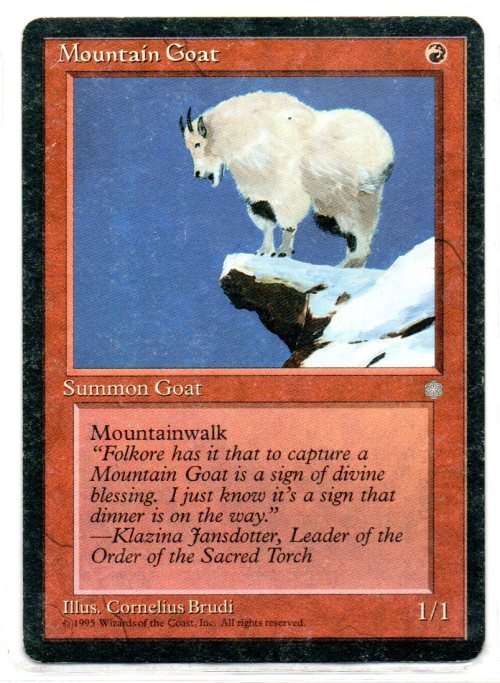 Magic The  Gathering 1995 - Mountain Goat - Common - Ice Age