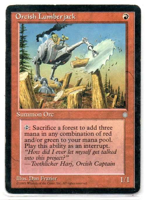 Magic The  Gathering 1995 - Orcish Lumberjack - Common - Ice Age
