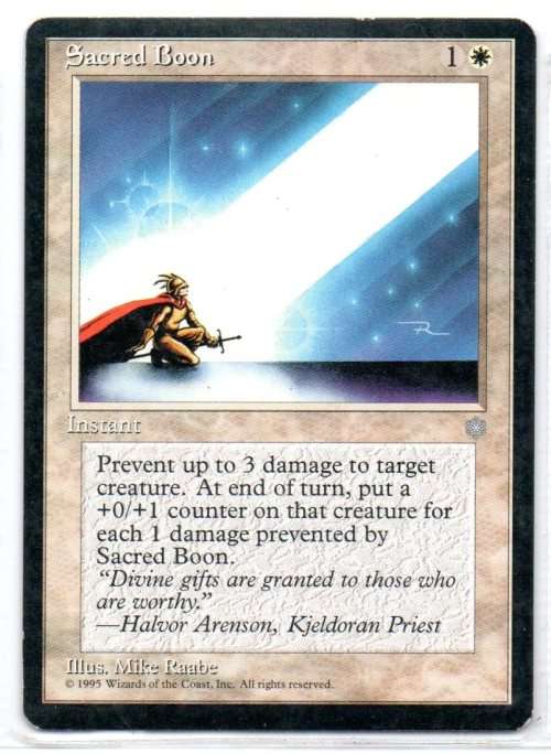 Magic The  Gathering 1995 - Sacred Boon - Common - Ice Age