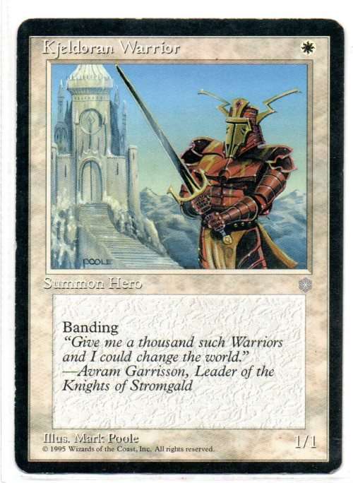 Magic The  Gathering 1995 - Kjeldoran Warrior - Common - Ice Age