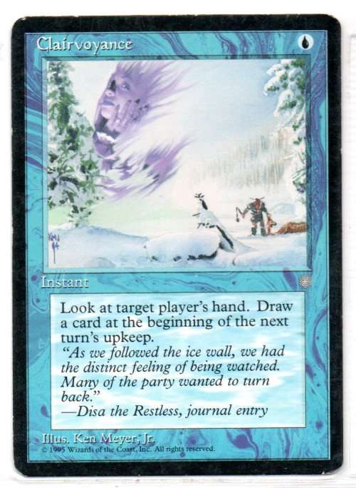 Magic The  Gathering 1995 - Clairvoyance - Common - Ice Age