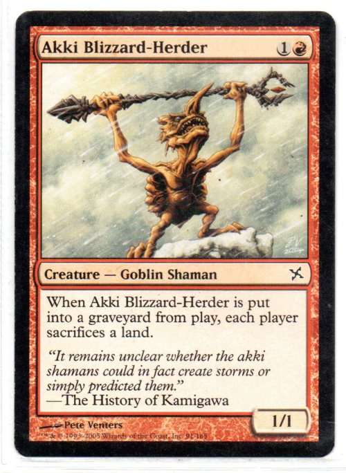 Magic The Gathering 1993 - 2005 - Akki Blizzard-Herder - Common - Betrayers of Kamigawa