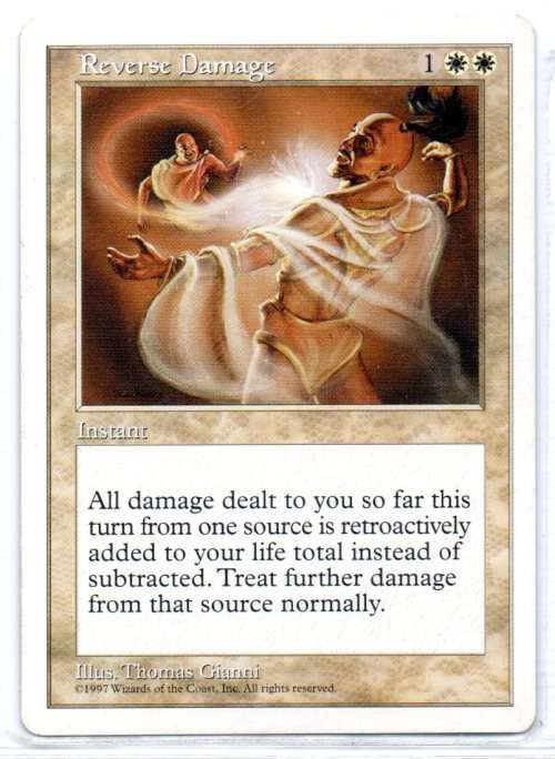 Magic The Gathering 1997 - Reverse Damage - Common - 5th Edition