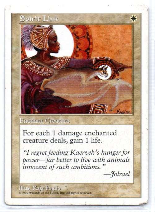 Magic The Gathering 1997 - Spirit Link - Common - 5th Edition