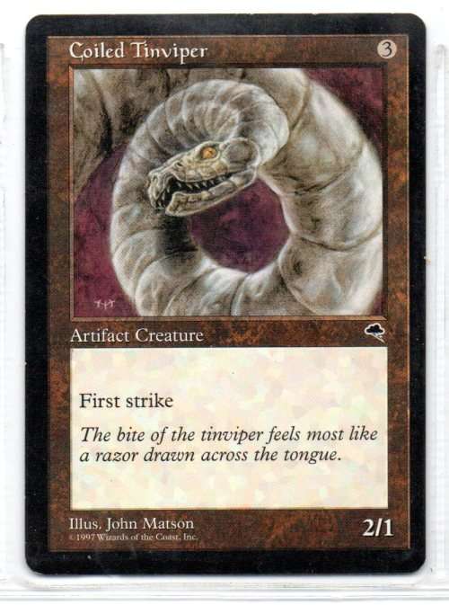 Magic The Gathering 1997 - Coiled Tinviper - Common - Tempest