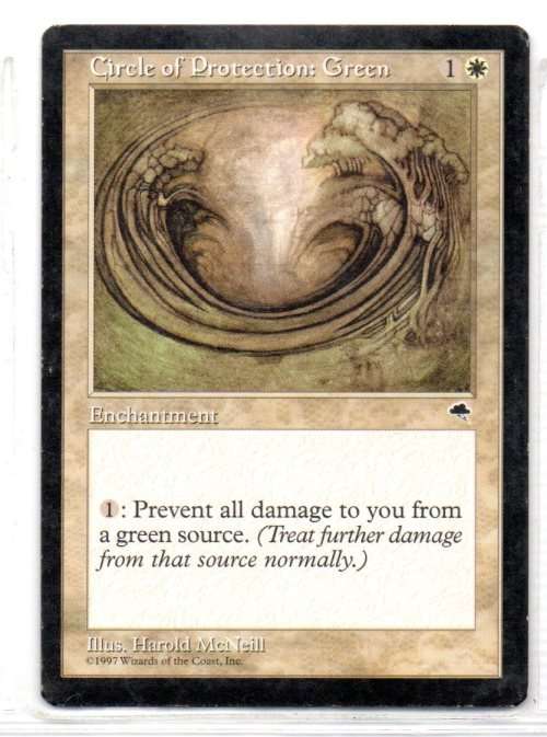 Magic The Gathering 1997 - Circle of Protection: Green - Common - Tempest