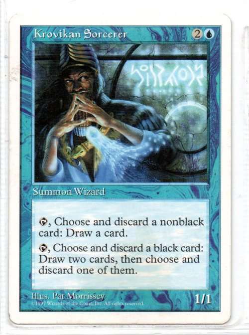 Magic The Gathering 1997 - Krovikan Sorcerer - Common - 5th Edition