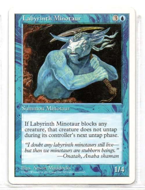 Magic The Gathering 1997 - Labyrinth Minotaur - Common - 5th Edition