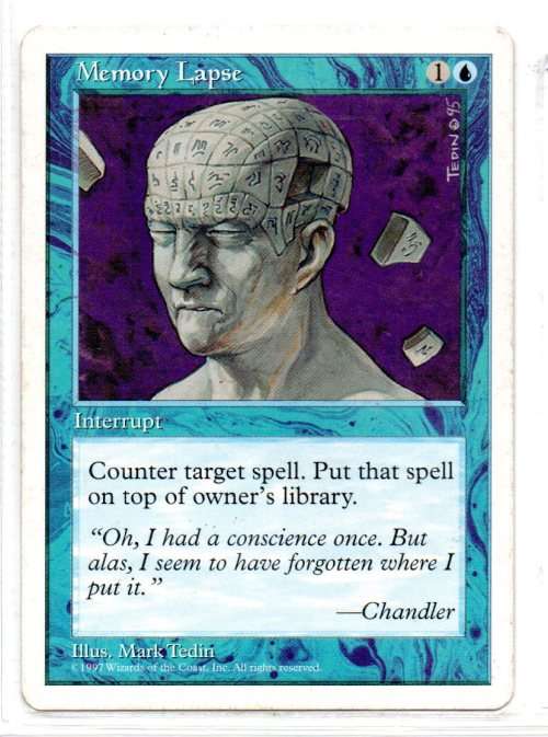 Magic The Gathering 1997 - Memory Lapse - Common - 5th Edition