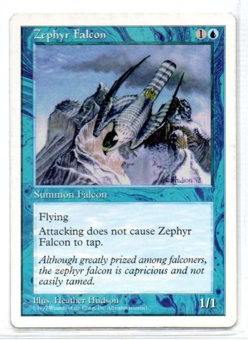 Magic The Gathering 1997 - Zephyr Falcon - Common - 5th Edition