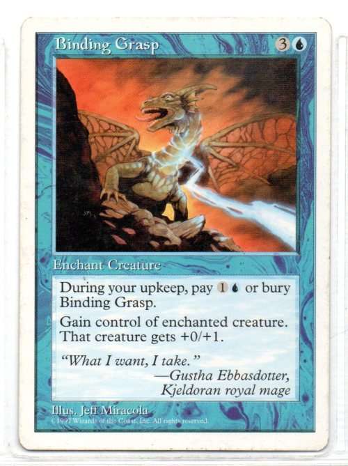 Magic The Gathering 1997 - Binding Grasp - Common - 5th Edition