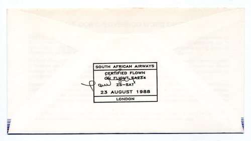 1988 RSA SAA JHB-London 25 years Commemorative Cover 45