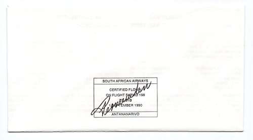1990 RSA SAA First SAA Flight Antananarivo Commemorative Cover 49