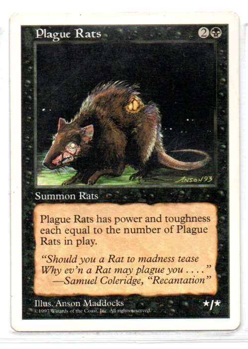 Magic The Gathering 1997 - Plague Rats - Common - 5th Edition