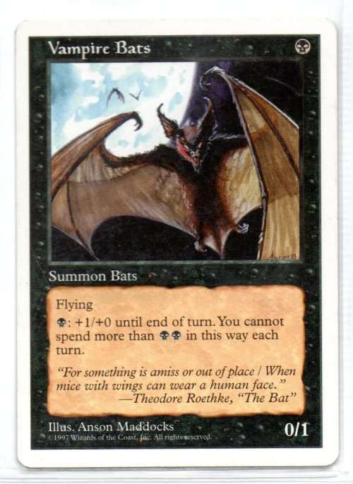 Magic The Gathering 1997 - Vampires Bats - Common - 5th Edition