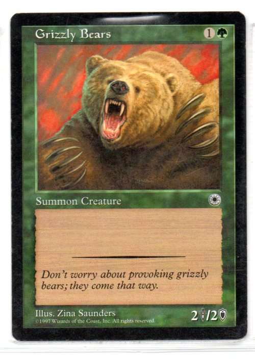 Magic The Gathering 1997 - Grizzley Bear - Common - Portal