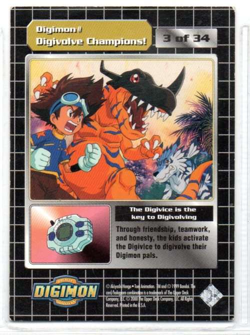 1999 Bandai Upper Deck Digimon Series 1 - Digivolve! Champions!! 3/34