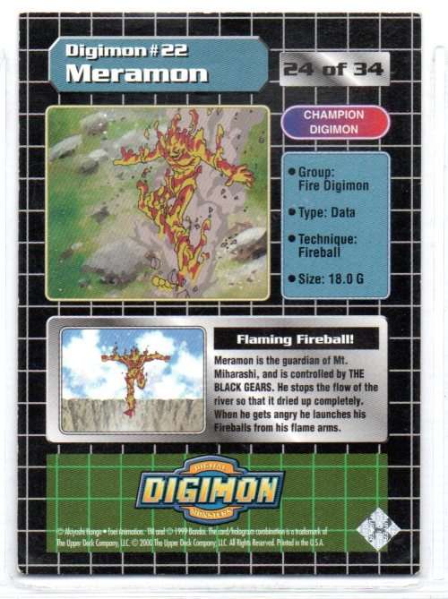 1999 Bandai Upper Deck Digimon Series 1 - Meramon 24/34