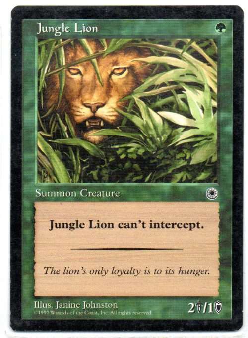 Magic The Gathering 1997 - Jungle Lion - Common - Portal
