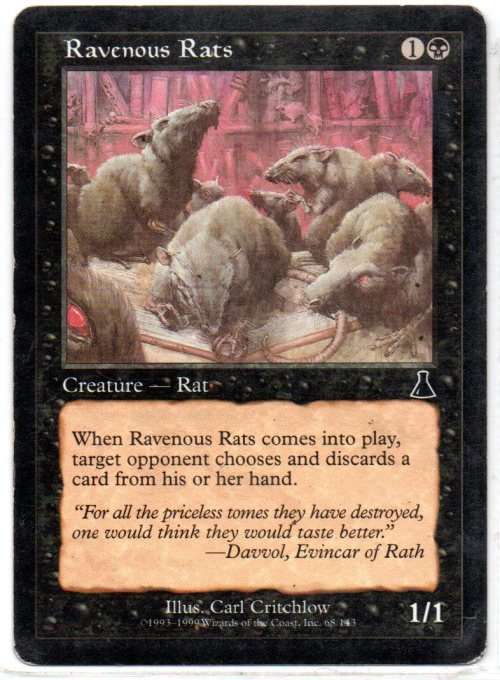Magic The Gathering 1995-1999 - Ravenous Rats 68/143 - Common - Urza`s Destiny