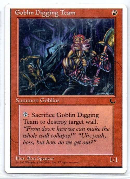 Magic The Gathering 1995 - Goblin Digging Team - Common - The Dark