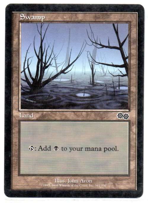 Magic The Gathering 1993 - 1998 - Swamp 341/350 - Land - Urza`s Saga