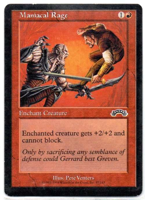 Magic The Gathering 1993 - 1998 - Maniacal Rage 87/143 - Common - Exodus