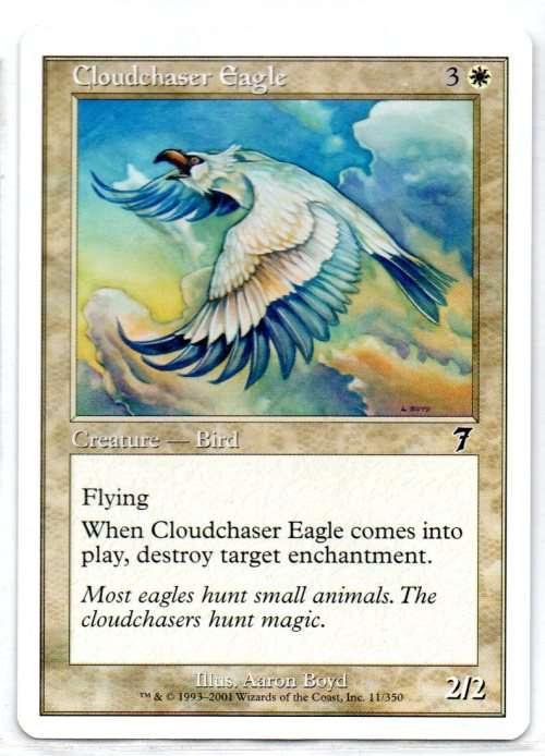 Magic The Gathering 1993 - 2001 - Cloudchaser Eagle 11/350 - Common - Seventh Edition