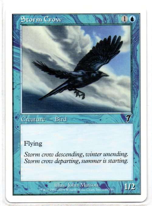 Magic The Gathering 1993 - 2001 - Storm Crow 100/350 - Common - Seventh Edition