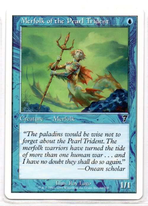 Magic The Gathering 1993 - 2001 - Merfolk of the Pearl Trident 90/350 - Common - Seventh Edition