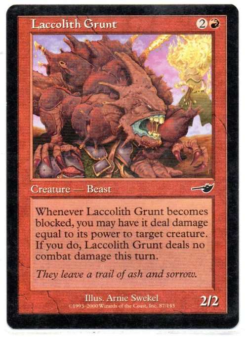 Magic The Gathering 1993 - 2000 - Laccolith Grunt 87/143 - Common - Nemesis
