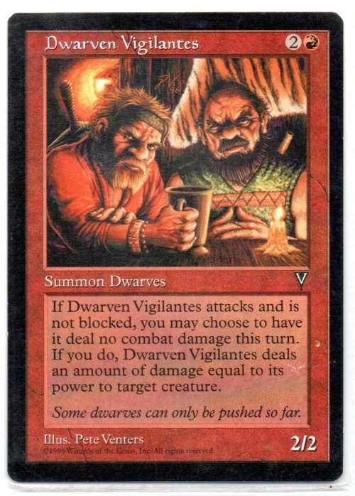 Magic The Gathering 1996 - Dwarven Vigilantes - Common - Visions