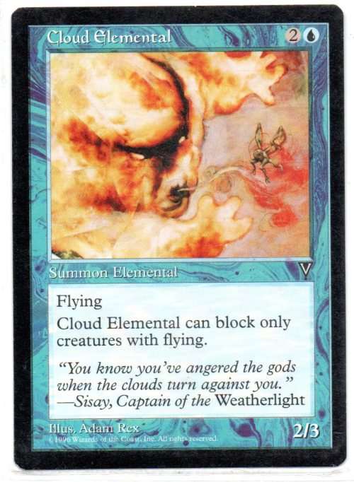 Magic The Gathering 1996 - Cloud Elemental - Common - Visions