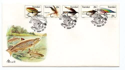 1984 Transkei Fishing Flies FDC 1.33.5 Starting Silver grey